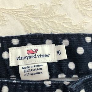 Vineyard Vines girls polka dot navy/ white cords